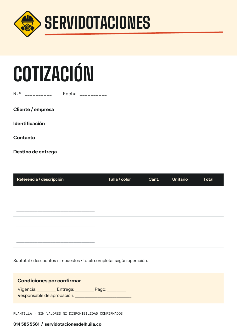 Paso firme · Cotización
