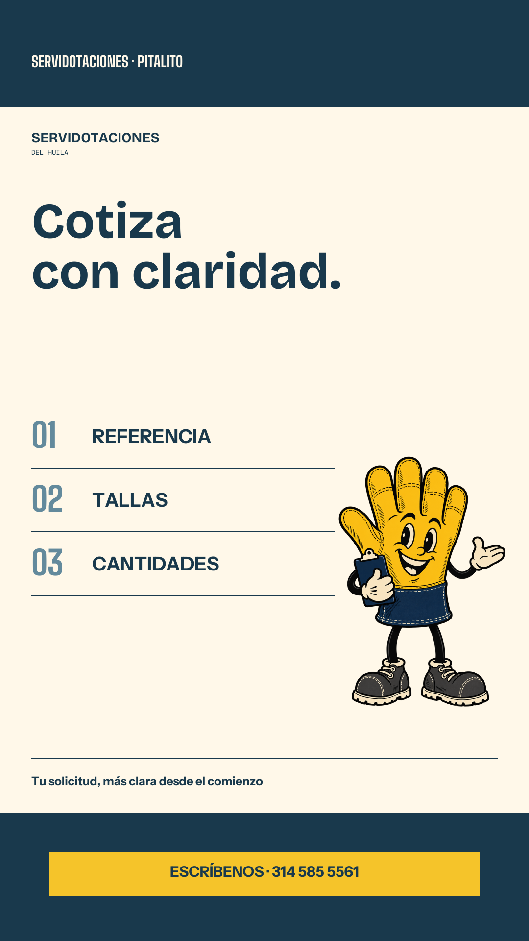 Manos a la obra · Historia para cotizar
