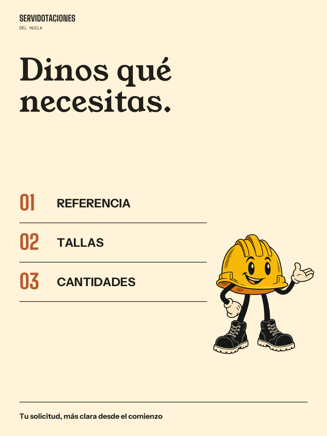 Oficio cercano · Solicitud en tres datos