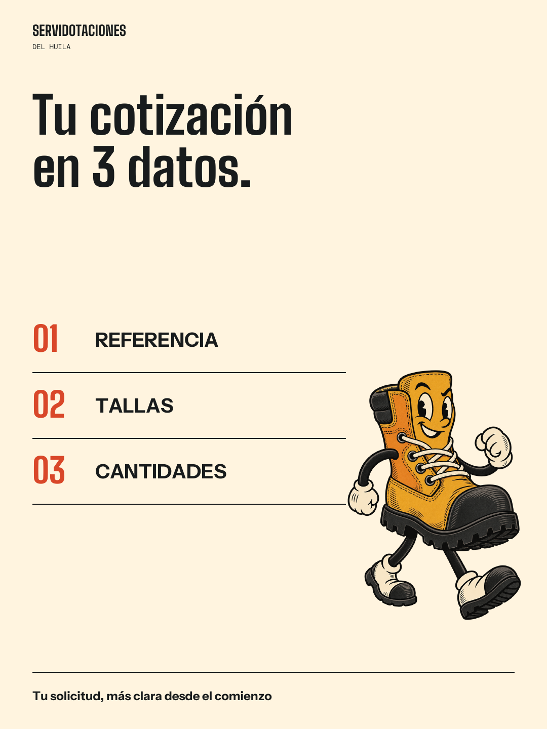 Paso firme · Solicitud en tres datos