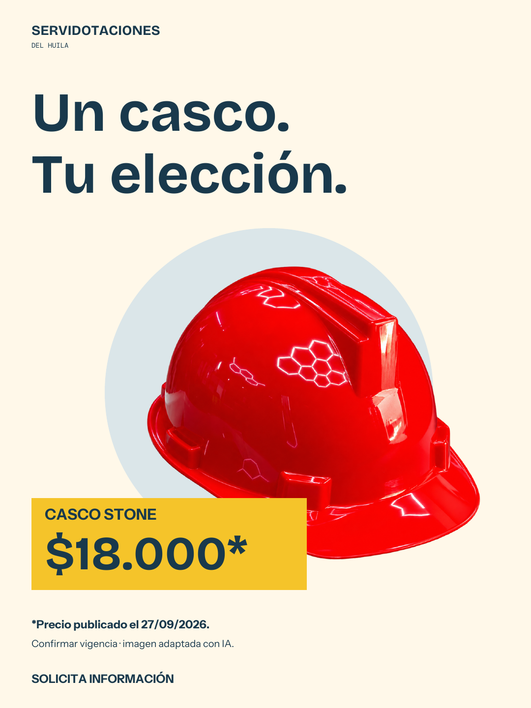 Manos a la obra · Promoción casco Stone